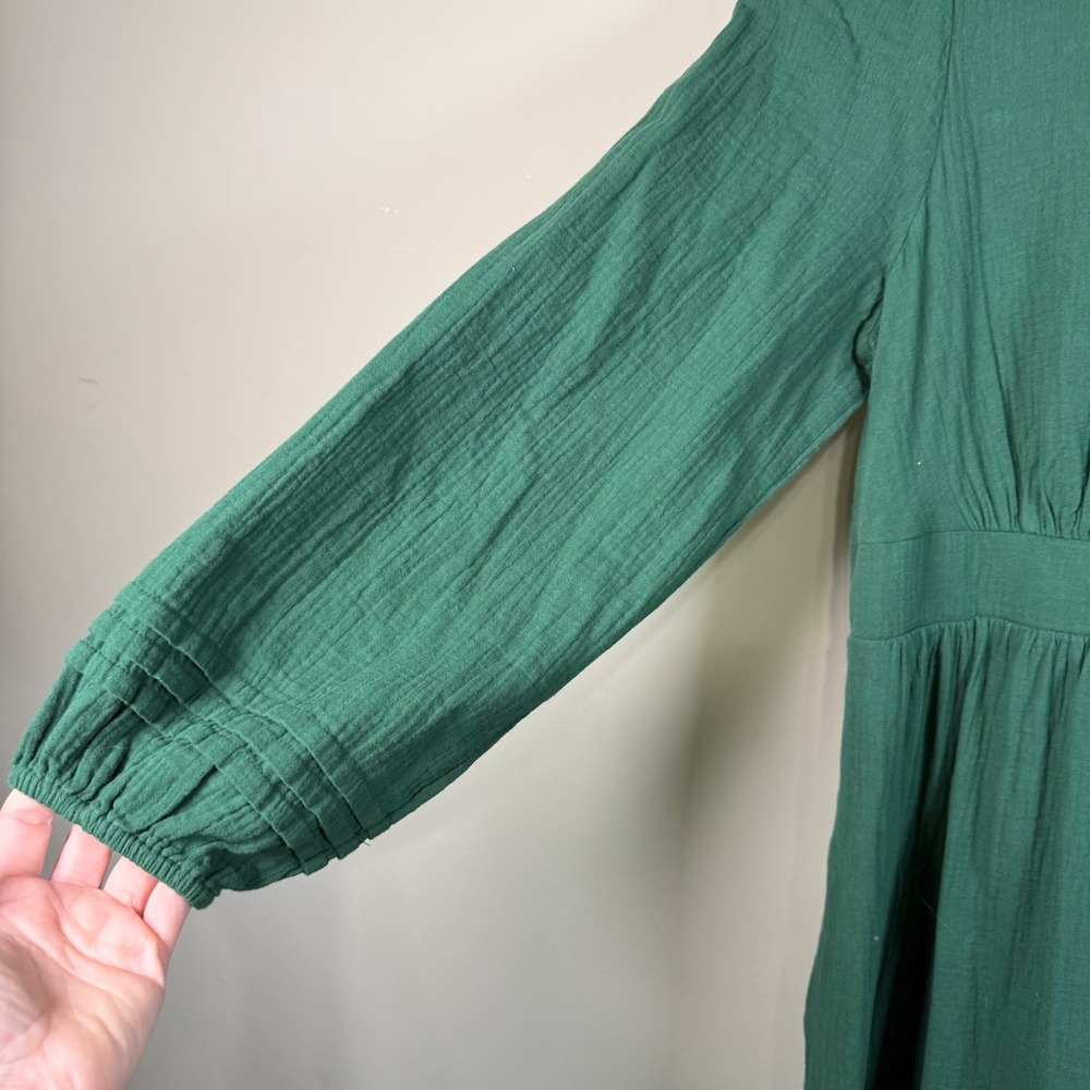 Boden NWT Eve Eden Green Sleeved Double Cloth V-Neck Midi Dress 14R - Picture 7 of 14